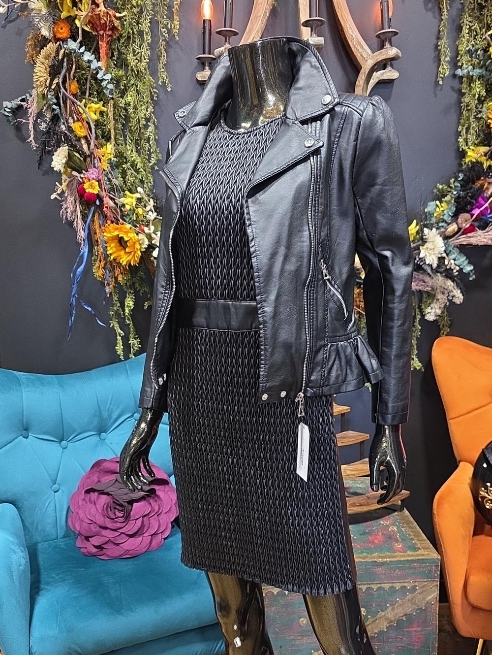 Urban Republic Faux Black Leather Moto Jacket